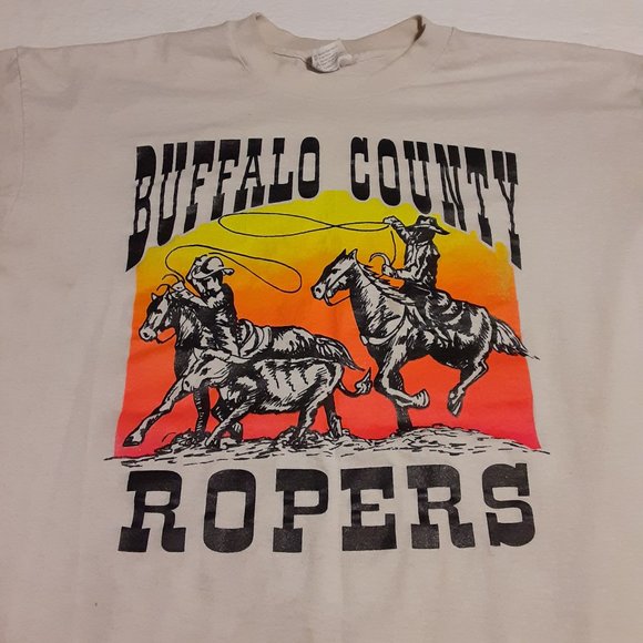 Hanes Other - VTG Hanes 50/50 Men's Buffalo County Ropers SS T Shirt Size XL Made in USA